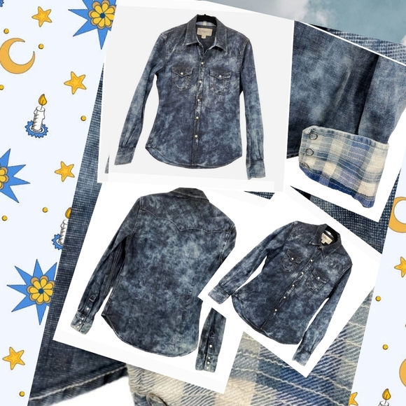 True Religion Denim Snap up Shirt Size S - Picture 3 of 15